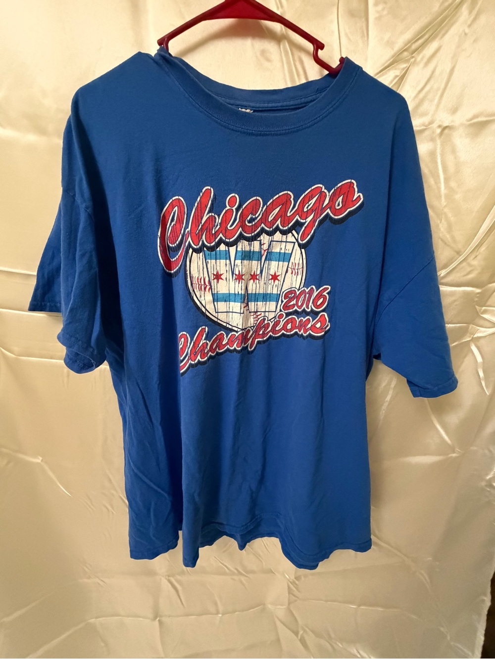 Chicago Cubs 2016 World Series Champions T Shirt Blue Distressed Graphic MLB